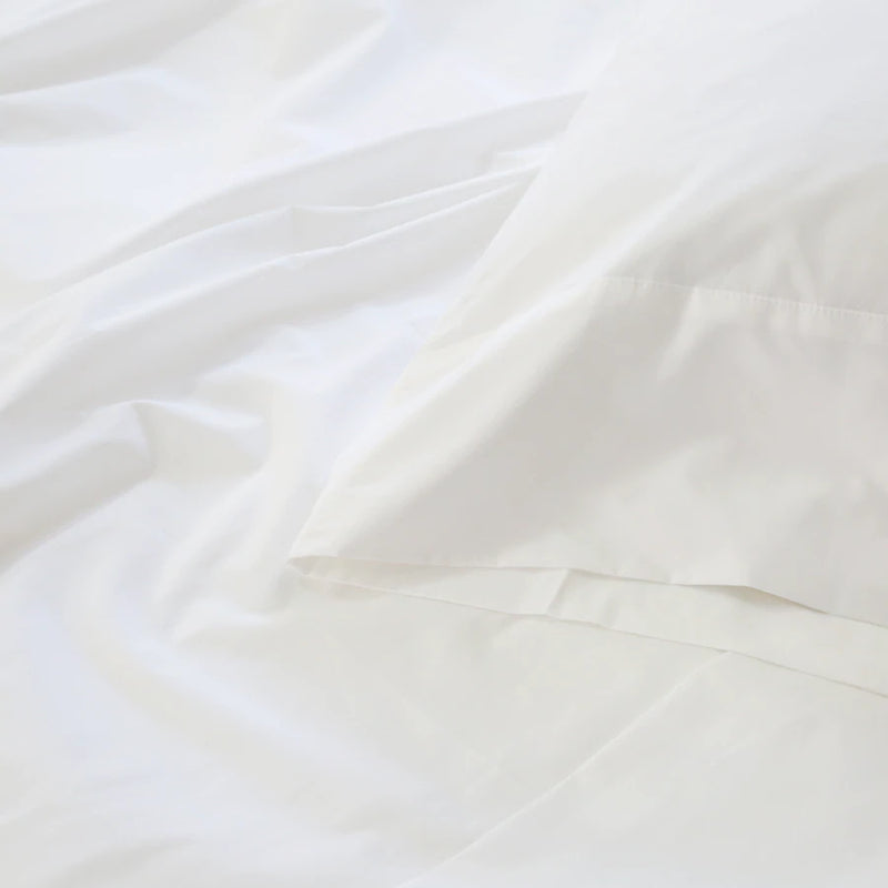 media image for cotton percale sheet set white 4 215