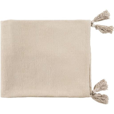 product image for Copacetic Chenille-cotton Khaki Throw 4'2"W x 5'0"L Flatshot Image 69
