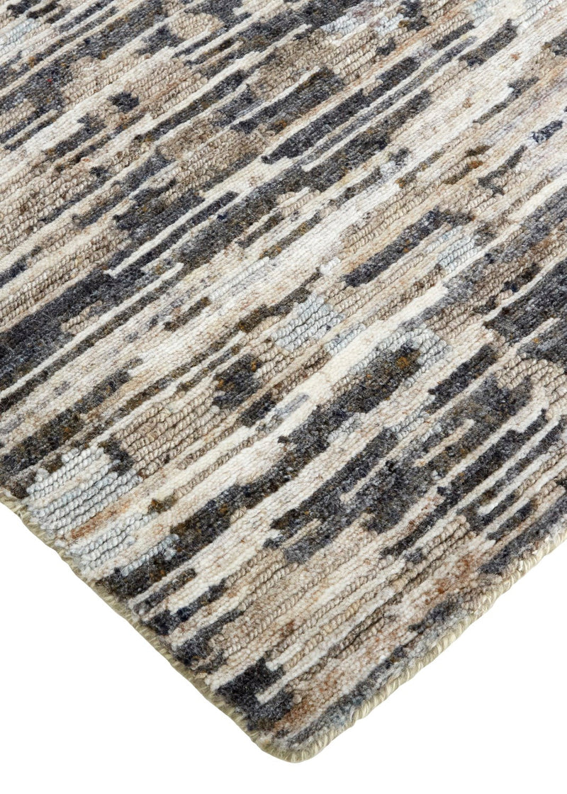 media image for Clarkson Hand-Knotted Distressed Gunmetal/Silver Blue3ft-6in x 5ft-6in Rug 4 250