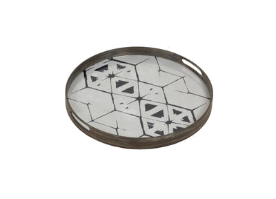 product image for tribal hexagon glass tray by ethnicraft 1 10