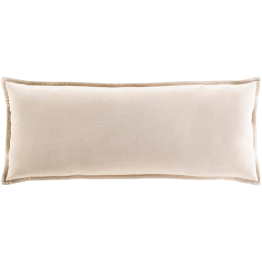 media image for Cotton Velvet Cotton Beige Pillow Flatshot Image 260