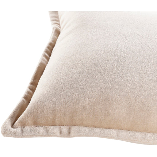 media image for Cotton Velvet Cotton Beige Pillow Corner Image 3 265