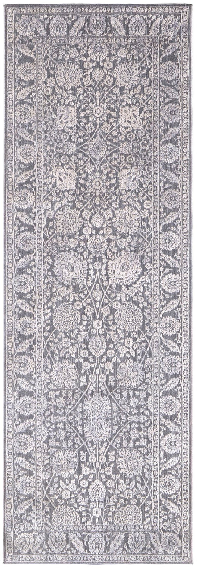 product image for sybil power loomed ornamental charcoal bone white rug news by bd fine thar39cwchlwhtf71 6 31