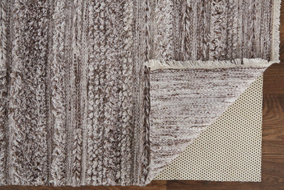 product image for Akton Handwoven Stripes Ivory/Rustic Brown Rug 5 3