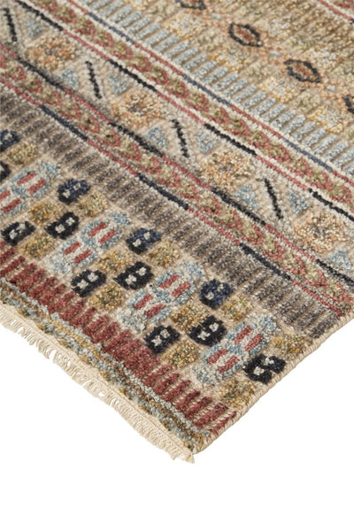 product image for Eckhart Hand Knotted Tan and Blue Rug by BD Fine Corner Image 1 71