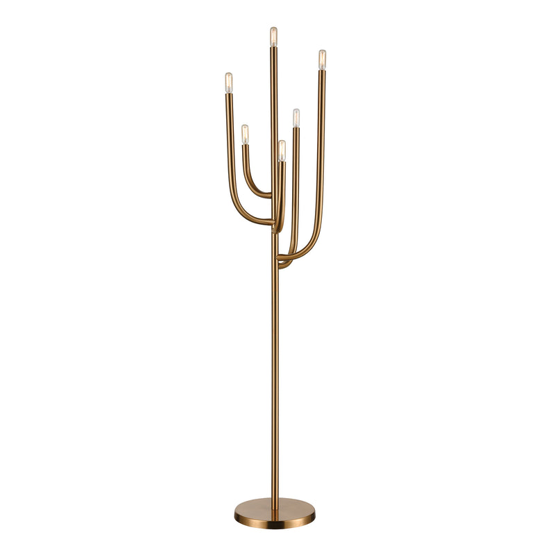 media image for Hands Up 6-Light Floor Lamp in Aged Brass by Burke Decor Home 280