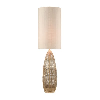 product image of Husk Floor Lamp in Natural Rope Finish with Mushroom Linen Shade by Burke Decor Home 546