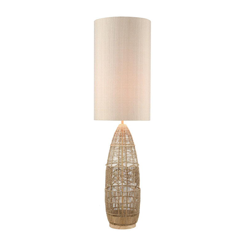 media image for Husk Floor Lamp in Natural Rope Finish with Mushroom Linen Shade by Burke Decor Home 214