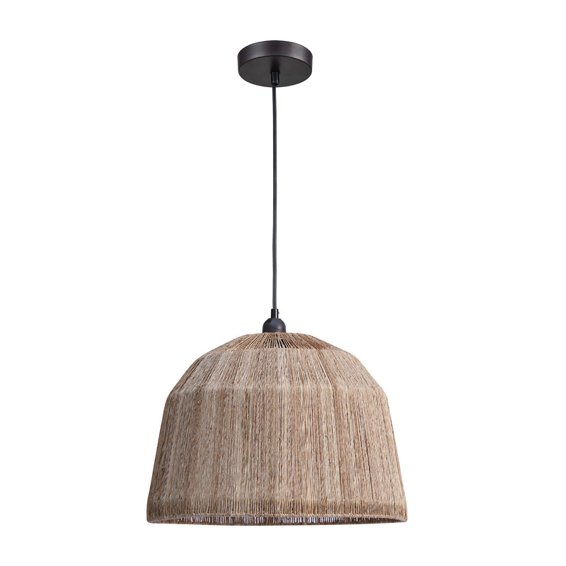 media image for Reaver 1-Light Pendant in Natural Finish with a Woven Jute Shade by Burke Decor Home 225