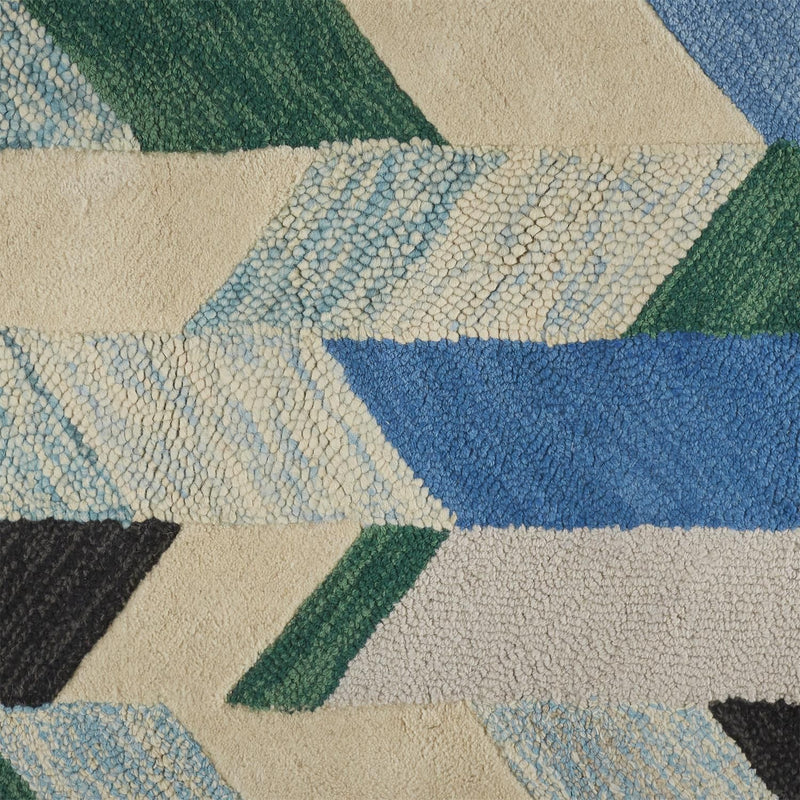 media image for Elison Hand Tufted Green and Blue Rug by BD Fine Texture Image 1 262