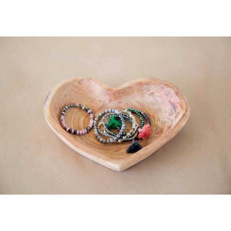 media image for decorative paulownia wood heart bowl 3 225