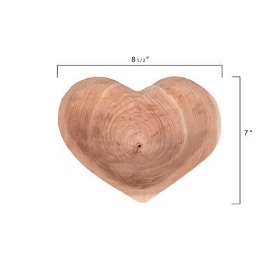 product image for decorative paulownia wood heart bowl 2 3