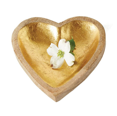 product image for Mango Wood Heart Tray w/ Gold Leaf Inside design by BD Edition 47