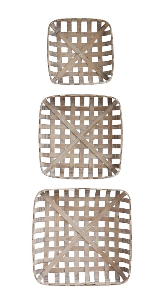 media image for Set of 3 Square Wood Baskets design by BD Edition 236