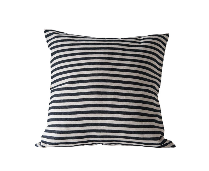 media image for Cotton Woven Striped Pillow in Black design by BD Edition 238