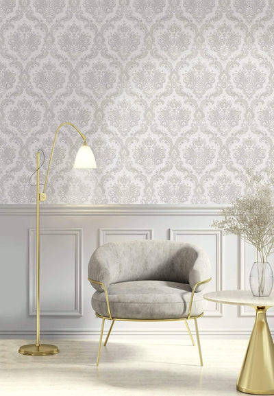 product image for Italian Style Damask Wallpaper in Blue/Beige 37