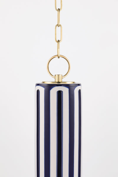 product image for Brookville Aged Brass & Blue Pendant 36