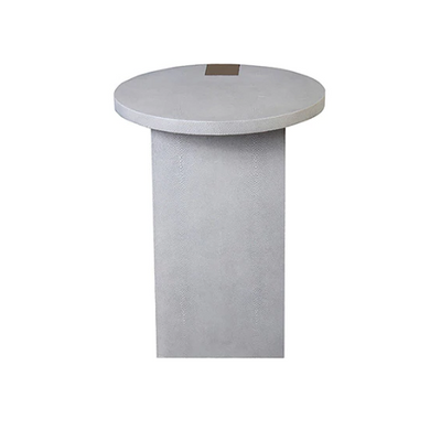 product image for round side table with antique brass faux shagreen in various colors 10 84