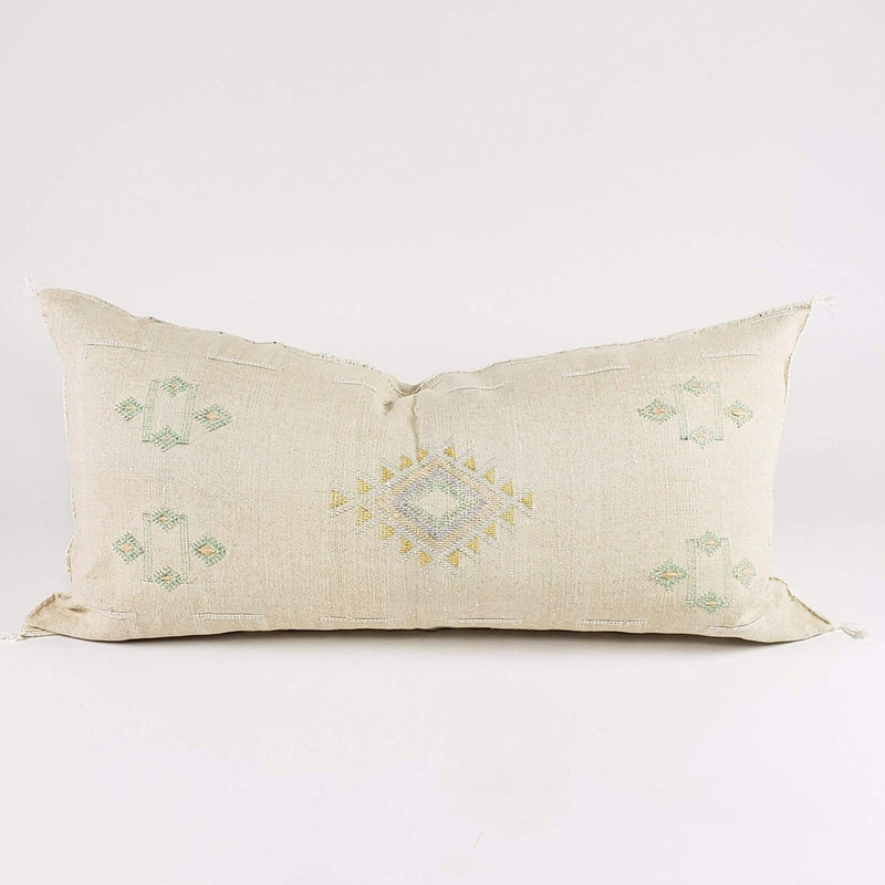 media image for Amira White Moroccan Silk Pillow 1 215