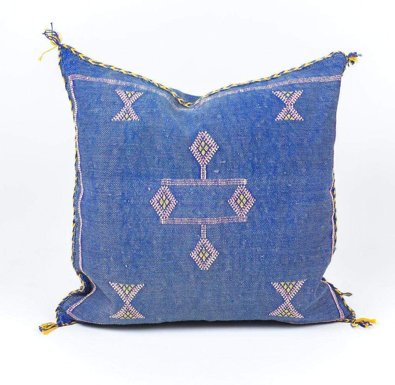 media image for Atlas Blue Moroccan Silk Pillow 1 256