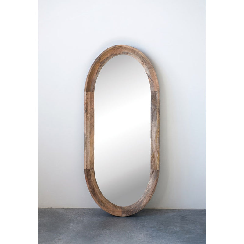 media image for oval mango wood framed wall mirror 2 286
