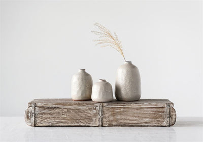 product image of set of 3 terracotta vases in grey sand by bd edition 1 533