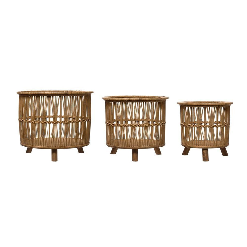 media image for bamboo footed baskets set of 2 2 215