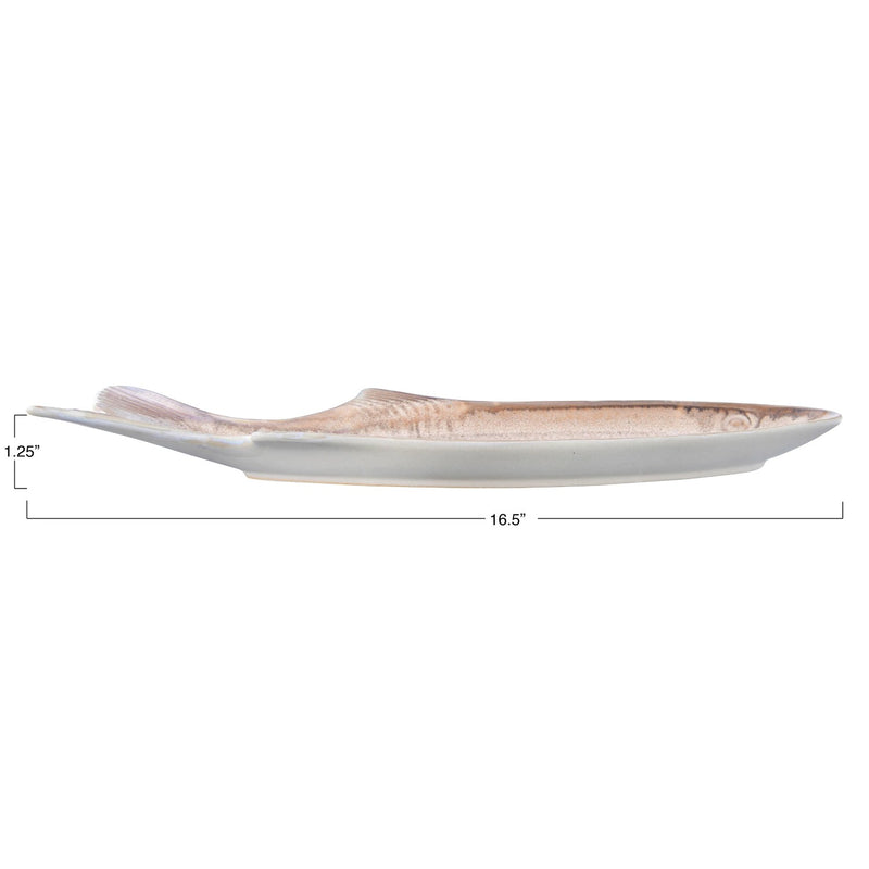 media image for stoneware fish shaped dish with glaze 2 258