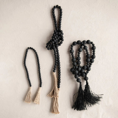product image for wood bead garland with jute tassels 3 59