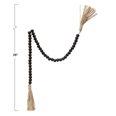 product image for wood bead garland with jute tassels 2 22