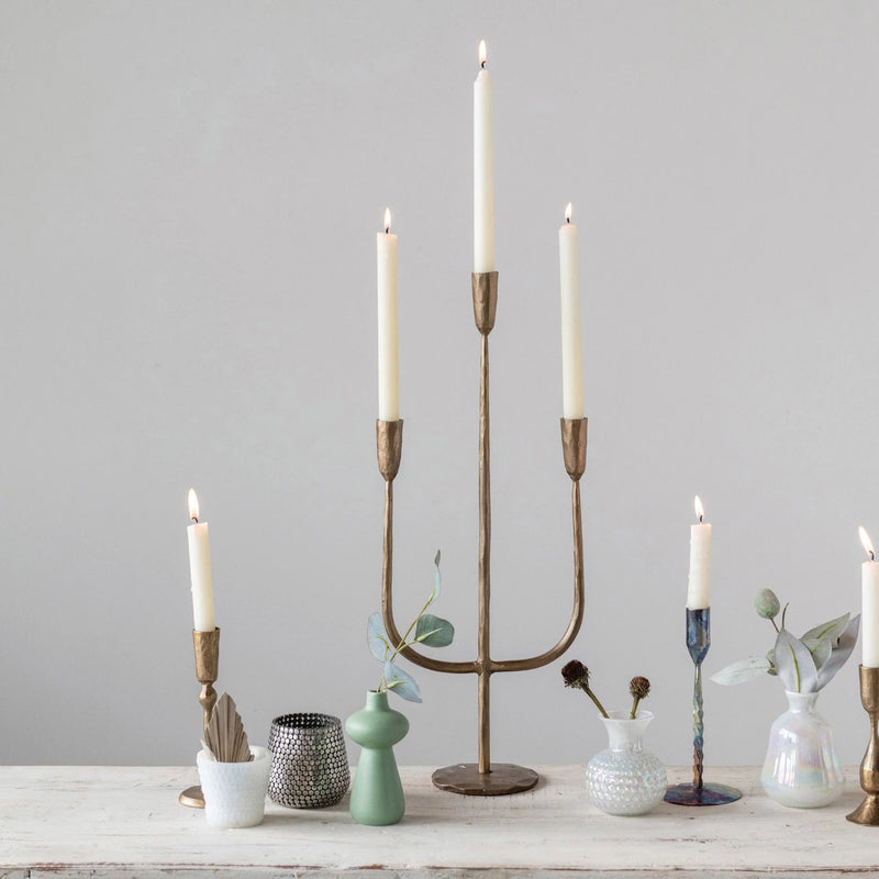 media image for hand forged metal candelabra with antique finish 3 216