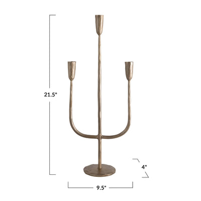 product image for hand forged metal candelabra with antique finish 2 7