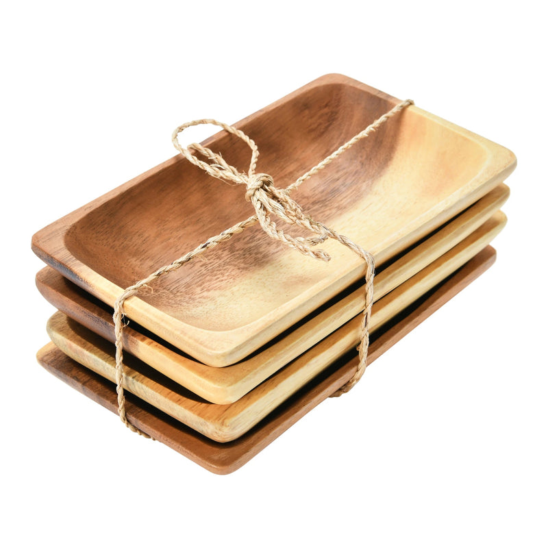 media image for acacia wood trays with seagrass tie set of 4 4 215