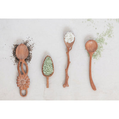 product image for hand carved doussie wood spoon with twig shaped handle 3 40