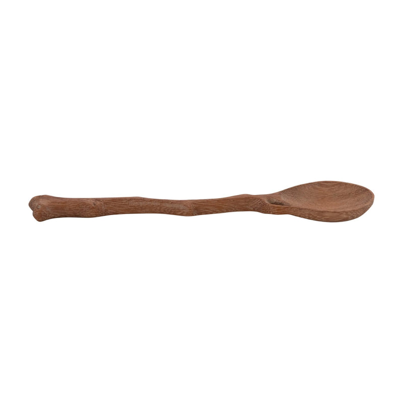 media image for hand carved doussie wood spoon with twig shaped handle 1 239