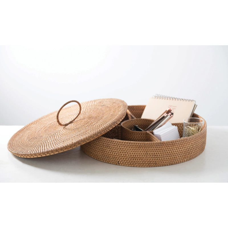 media image for hand woven rattan container with 5 sections and lid 1 280