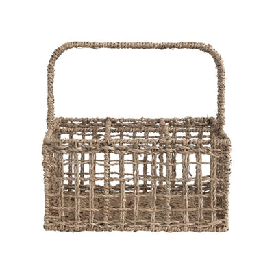 product image for hand woven seagrass caddy with handle and 6 sections 1 31