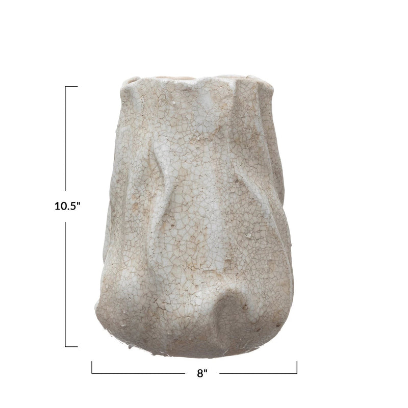 media image for stoneware organic shaped vase crackle glaze 2 25