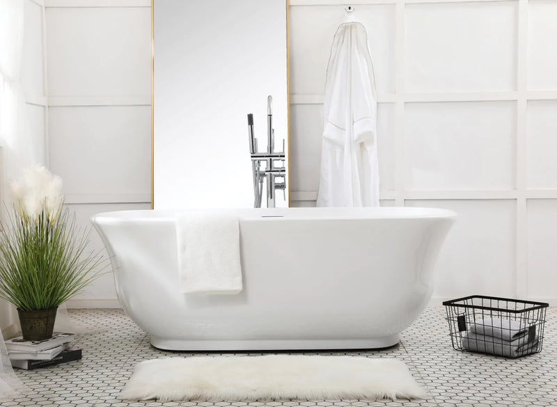media image for coralie 67 soaking bathtub by elegant furniture bt10267gw 11 224