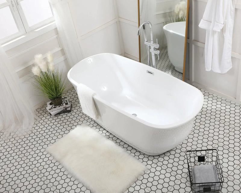media image for coralie 67 soaking bathtub by elegant furniture bt10267gw 12 299