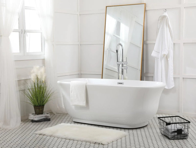 media image for coralie 67 soaking bathtub by elegant furniture bt10267gw 9 20