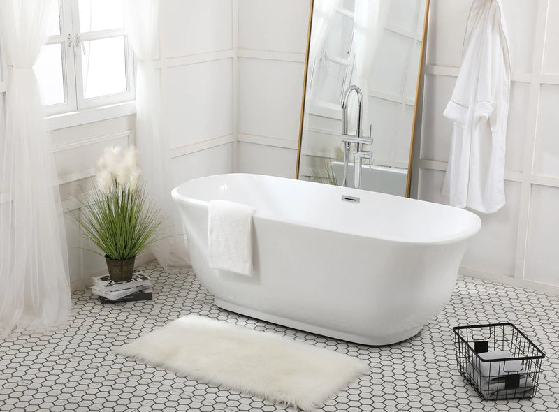media image for coralie 67 soaking bathtub by elegant furniture bt10267gw 10 264