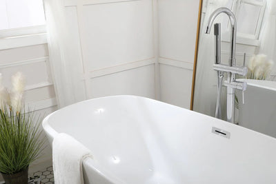 product image for coralie 67 soaking bathtub by elegant furniture bt10267gw 13 43