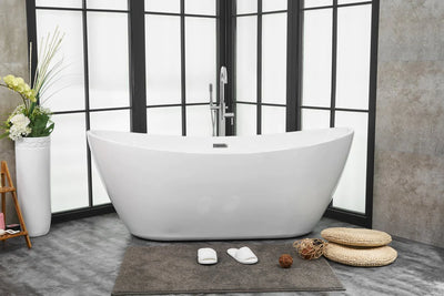 product image for ines 72 soaking double slipper bathtub by elegant furniture bt10372gw 9 34