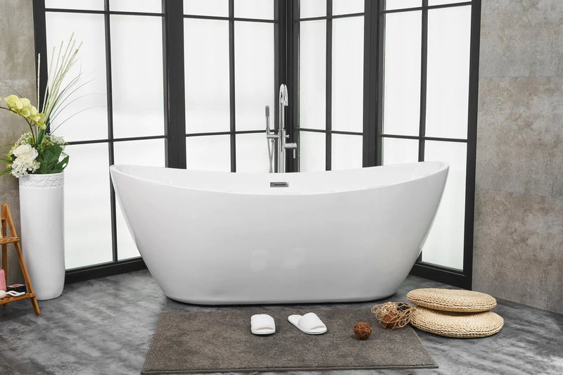 media image for ines 72 soaking double slipper bathtub by elegant furniture bt10372gw 9 26