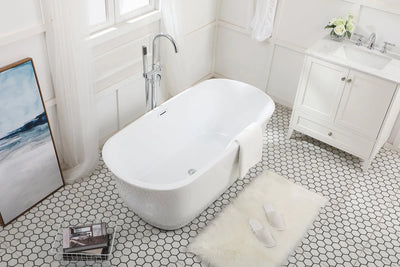 product image for coralie 59 soaking bathtub by elegant furniture bt10259gw 12 23
