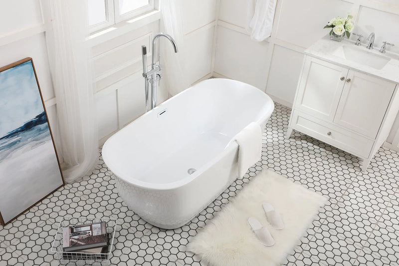media image for coralie 59 soaking bathtub by elegant furniture bt10259gw 12 215