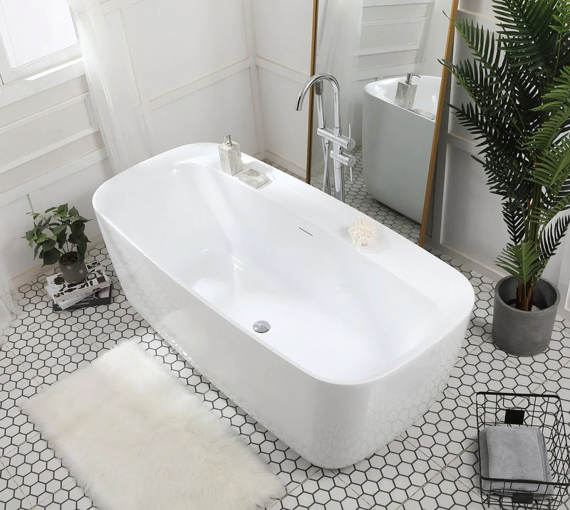 media image for calum 67 soaking bathtub by elegant furniture bt10567gw 12 254