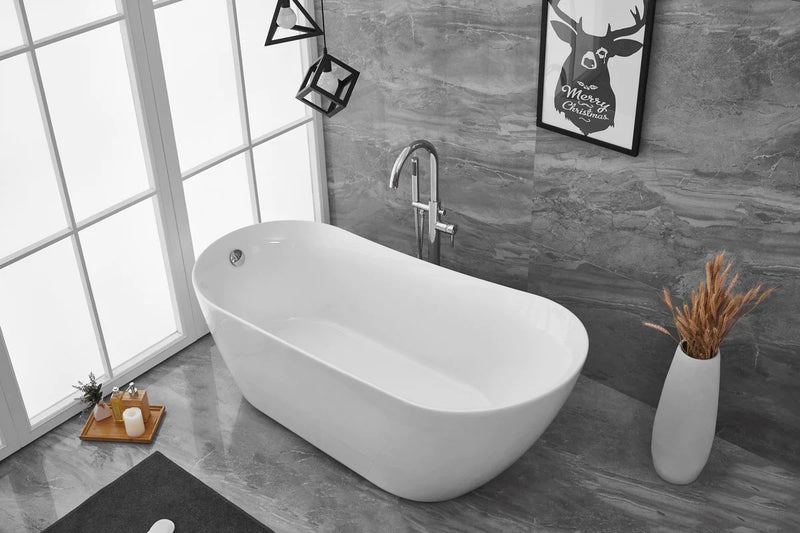 media image for chantal 67 soaking single slipper bathtub by elegant furniture bt10867gw 12 253