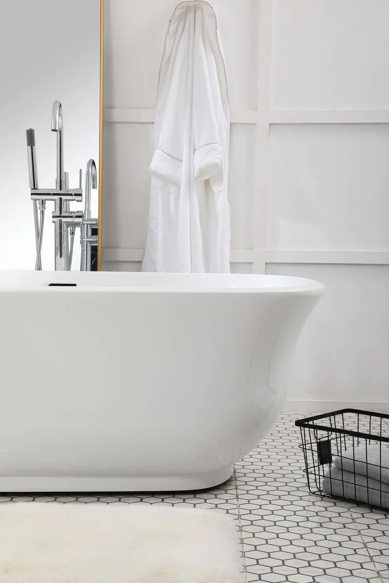 media image for coralie 67 soaking bathtub by elegant furniture bt10267gw 14 20